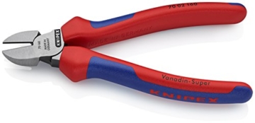 KNIPEX 70 02 160 Seitenschneider, präzises Schneiden bis Ø 4,0 mm, mit Mehrkomponenten-Griffhüllen, 160 mm - 