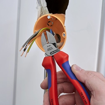 KNIPEX 70 02 160 Seitenschneider, präzises Schneiden bis Ø 4,0 mm, mit Mehrkomponenten-Griffhüllen, 160 mm - 