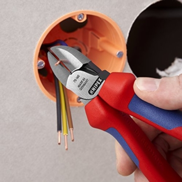 KNIPEX 70 02 160 Seitenschneider, präzises Schneiden bis Ø 4,0 mm, mit Mehrkomponenten-Griffhüllen, 160 mm - 