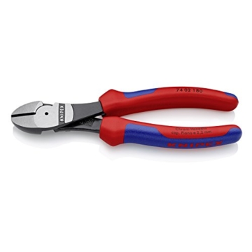 Knipex 74 02 180 - Kraft-Seitenschneider für 20 % Kraftersparnis, 180 mm -