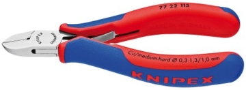 KNIPEX 77 22 115 Elektronik-Seitenschneider mit Mehrkomponenten-Hüllen 115 mm - 1
