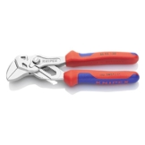 KNIPEX 86 05 150 Mini-Zangenschlüssel Zange und Schraubenschlüssel in einem Werkzeug verchromt mit Mehrkomponenten-Hüllen 150 mm -