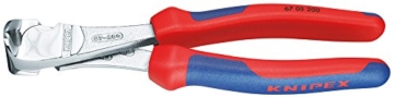 Knipex 67 05 160 Kraft-Vornschneider verchromt mit Mehrkomponenten-Hüllen 160 mm -